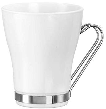 Bormioli Rocco Oslo Lot de 4 tasses à café blanches (235 ml) – Élégantes tasses en verre pour boissons chaudes : cappuccino/latte/thé – Verre opale trempé