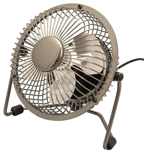 Schallen Mini Portable USB Powered Desktop Office Computer, PC, Mac, Laptop Cooling Desk Table Fan (Gunmetal Grey)