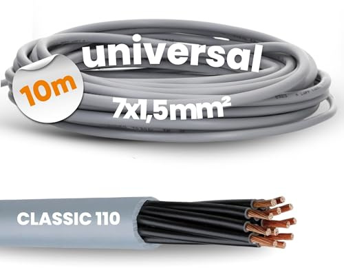 10 Meter Lapp 1119907 Ölflex Classic 110 PVC Steuerleitung 7x1,5 mm² ohne grün-gelben Schutzleiter I Steuerkabel 7 adrig I Kabel 7 adrig