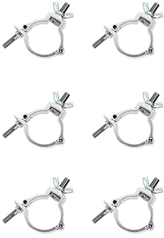 6er Set Traversenklammer mit Schnellverschluss – Aluminium Lichtklemme für 48–51 mm Rohre – 100 kg Tragkraft – Stage Clamp für Scheinwerfer & Moving Heads – Bühnenbeleuchtung Zubehör