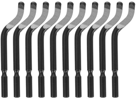 iplusmile Deburring Tools Set 10 pcs HSS Rotary Burr Removal Kit – 360° Rotating for Tight Spaces & Ultra-Fine Burr Removal – for Metal Pipes, PVC, Copper, 3D Printed Plastic, Plumbers, Mechanics