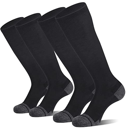 CS CELERSPORT 2 Pack Baseball Softball Socks Over the Calf Sports Tube Socks for Youth Men and Women Medium Black
