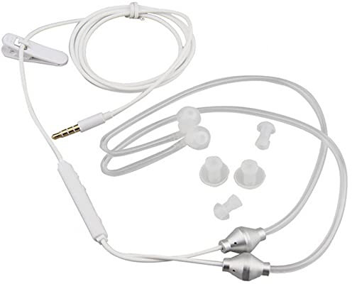 Faderr Auriculares in-ear con cable, auriculares estéreo de tubo de aire, anti-radiación, auriculares anti-radiación, con micrófono incorporado