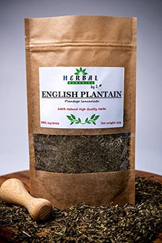 English Plantain Tea Pure Leaves Dried Herb - 50g - Plantago lanceolata - Herbal Remedies by J. - Babka lancetowata