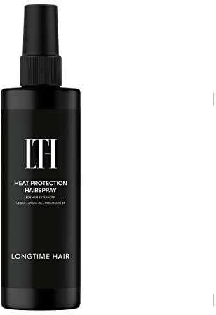 LONGTIME HAIR® Hitzeschutzspray mit Bio-Arganöl & Provitamin B5 I Für Haare & Extensions I Bis zu 230°C + UV-Schutz I 200ml I Silikon- und Parabenfrei I Deutsche Herstellung