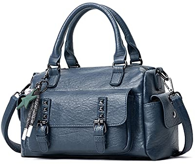 NICOLE & DORIS Sac Bandoulière Femme Sac a Main Cuir Souple Sacs Portés Epaule Rétro Sacoche Messenger Sac Crossbody Femme Sac Fourre Tout Poches Multiples