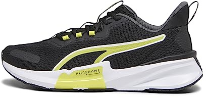 PUMA Herr Pwrframe Tr 2 fotbollsskor, Puma Black Yellow Burst Puma vit, 44 EU