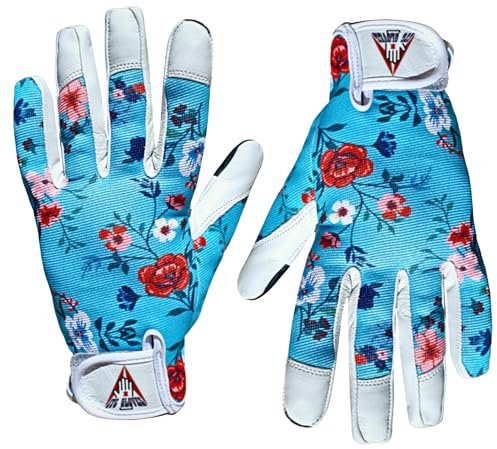 ITC Blue Blossom Gardening Gloves for Women | Screen Touch Fingers | Garden Gloves Thorn Proof | Breathable and Durable Garden Gloves Women