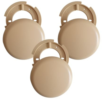 3 Stück Deckenbaldachin Beige Ø 100mm zweiteilig – Extra flache Aufputz Verteilerdose & Abzweigdose PVC Abdeckdose & Abzweigkasten für Kabel & Lampe Höhe 1,5 cm