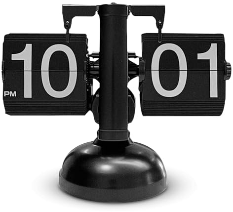 HERCHR Retro Flip Down Clock Flip Desk Clock,Retro Flip Clock Auto Pager Turning Clock Desk Clock wіth Internal Gear Flip down Clock Table Clock Battery Powered Digital Flip Down Clock Operated Clock