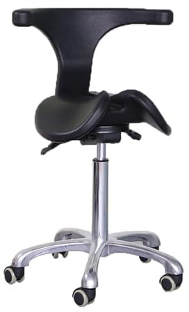 BZJPRFC Sattelhocker, Verstellbare Sattelhocker, Stühle Mit Rückenlehne, Ergonomischer Sattelhocker, Drehbar, Rollend, Hydraulisch Verstellbar, Geeignet for Drinnen Und Draußen