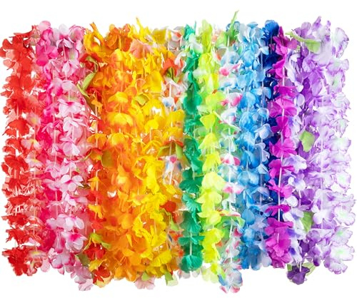 JOYIN 24 Stücke Hawaii Blumenketten Hawaiikette Halskette Tropischen Hawaiianischen Luau Blumen Lei für Kleid, Party Favors, Strand und Themenbezogenen Geburtstage