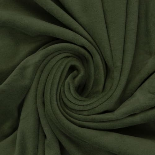 Swafing Baumwollfleece | CARLOS | 100% Baumwolle | Ökotex | für Bekleidung | ab 50 cm | Meterware (oliv)