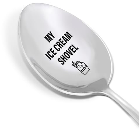 Ice Cream Lovers Spoon Gift for Women Men, Birthday Christmas Gift for Kids Mom Dad Grandma Grandpa, My Ice Cream Spoon, Engraved Ice Cream Spoons Stainless Steel