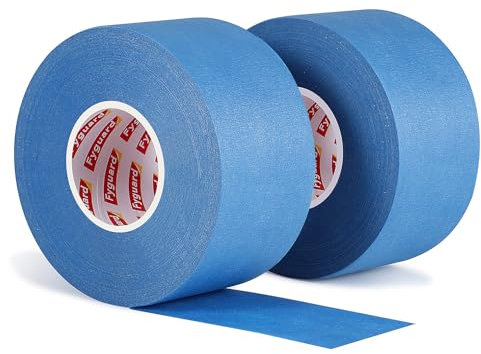 Fyguard 2 Rolls Blue Painters Tape, 48mm x 50m Masking Tape Wide Decorators Tape Easy Removal No Residue Crepe Paper Tape for Painting Work Renovations Color Separation
