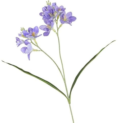 Flor Artificial de Fresia, Rama única, 2 Tenedores, Flor de simulación de Fresia con Hojas, sensación Huihua, arreglo Floral for el hogar y la Boda(Blue)