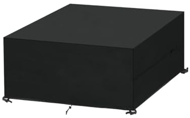 SanGlory Copertura Tavolo Esterno Copertura Mobili da Giardino Impermeabile Telo Copritavolo da Esterno Antivento Copertura Protettiva per Tavolo da Giardino, Rettangolare, 130x120x85cm