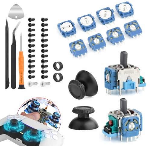RongZy für PS5 Potentiometer für PlayStation 5 PS5 Potentiometer 2K3 Ohm Trimmer mit Joystick Thumbsticks Ersatzteile(mit Schrauben) Werkzeugteilen(Blau)