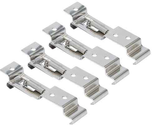 4 Pcs Trailer Number Plate Holders, Number Plate Clips, Spring Loaded Frameless Mount Stainless Steel License Plate Bracket for Campervan Trailers Trucks Caravans Car Registration Plates Reg Plates