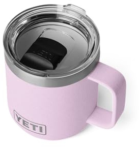 YETI Rambler Stackable Mug with Durasip Ceramic Lining, Vacuum Insulated, Stainless Steel Mug with Magslider Lid, Cherry Blossom, 10 oz (295 ml)