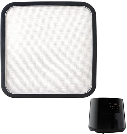Spritzschutz Heißluftfritteuse, Edelstahl Airfryer Zubehör für Cosori 5,5L 6,2L, Philips HD9270 HD9285, Magnetische Silikon Spritzschutz, Zubehör Heißluftfritteuse 22x21cm für Airfryer Cosori