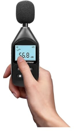 LNHHG Fonometro Digitale con intervallo 30-130 Db, rilevatore di Rumore con Allarme, Risposta Rapida, Display LCD