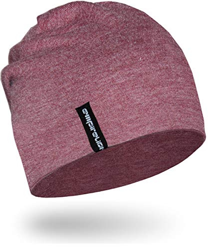 EMPIRELION 9 Multifunctional Lightweight Beanies Hats, Running Skull Cap Helmet Liner Sleep Caps for Men Women (Ruby Wine Mel., 1)