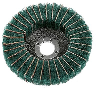 BE-TOOL Fächerschleifscheiben, 10 Stück, 100 mm, Körnung 180, Fächerschleifscheiben, Winkelschleifer für den Einsatz auf Holz, Metall und Kunststoff (grün)