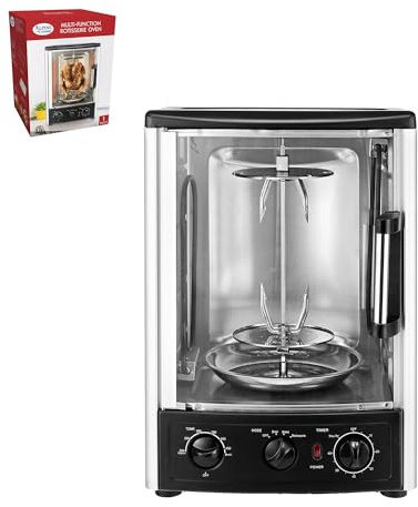 Alpine Cuisine Multi-Function Electric Roaster Oven for Turkey, Shawarma, Baking & Slow Cooking – Includes Bake Rack & Kebab Skewer Set, Precise Temperature Control