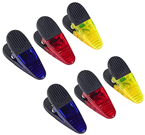 3-1/4 Length Plastic Refrigerator Magnet Clips Sets，Magnet Paper Clips, Snacks Bag Clips，Multipurpose Clips - Set of 6