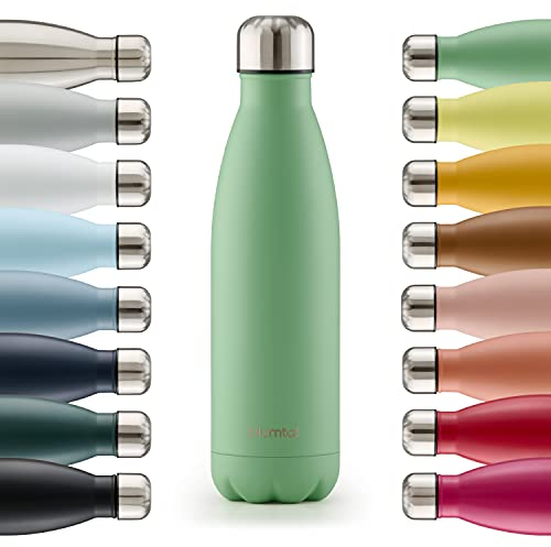 Blumtal® Borraccia termica acciaio inox Charles - borraccia termica 500 ml senza BPA - bottiglia termica a prova di perdite - borraccia 500 ml doppia parete - borraccia termica - in summer green/verde