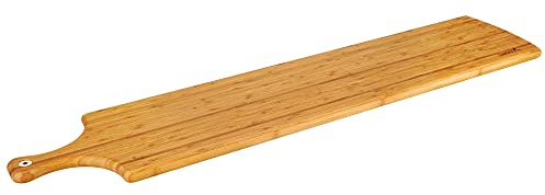smokemax® XL - Long Version Servierbrett (ca. 100x22x2cm), Schneidebrett, Designbrett aus Bambusholz (100% mit Ölivenöl geölt)