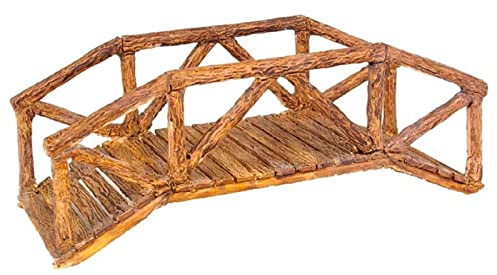 Acan tradineur - Puente con Troncos para Portal de belén, durexina, Pasarela, Figura Nacimiento, Pesebre, Navidad, decoración Tradicional, 5 x 15 x 5 cm