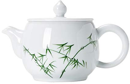 XXZY Tetera Tetera de cerámica Exquisito Juego de inglés Tetera Tetera de Porcelana de Hueso Tetera de Globo Pintado a Mano Tetera Cafetera Creativa 200ml / 6.8oz Hojas Sueltas y Tetera floreciente.