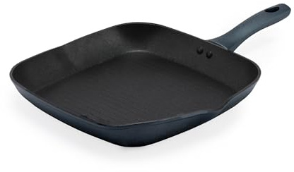 Salter Excellence 28 cm Griddle Pan – Non-Stick Coating, Durable Forged Aluminium, Induction Suitable, Thermo Collar, Turns Red at Optimum Temperature, Heat-Resistant Exterior