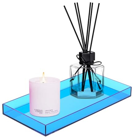 ROYALITA Acryl-Tablett für Arbeitsplatte, Gästehandtuchhalter, Tablett für Servietten, Parfüm, Schmuck, Make-up, Waschbecken, Waschtisch-Tabletts für Seifenspender, Aromatherapie, Tasse und Kerze,