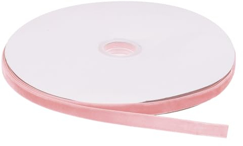 QUARKZMAN Cinta de Terciopelo Rosa claro, 1cm x22m, Cinta de Regalo 25 Yardas Terciopelo Cinta Decorativa para Ramos DIY Bricolaje Manualidades Envoltura de Regalos Boda Fiestas
