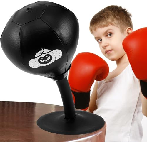 Punchingball Tisch Punchingball Saugnapf Tisch-punchingball mit Handschuhe Anti Frust Boxbirne Schreibtisch Sandsack Boxen Mit Pumpe Desktop-Boxsack für Kinder Erwachsene (B)