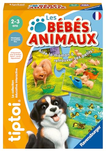 Ravensburger - tiptoi® - Interaktives Spiel - Tierbabys - Spieler separat erhältlich - Elektronisches Lernspiel, ohne Bildschirm - Ab 2 Jahren - Französische Version - 00 187