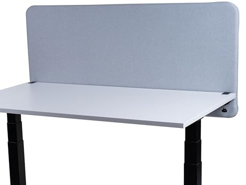 FIX 2 PLACE Akustik Trennwand & Sichtschutz für Büros 120x65cm Light Gray, Trennwand zur Lärmreduzierung und Privatsphäre Schreibtisch Trennwand Schallschutz, Leicht zu Montieren