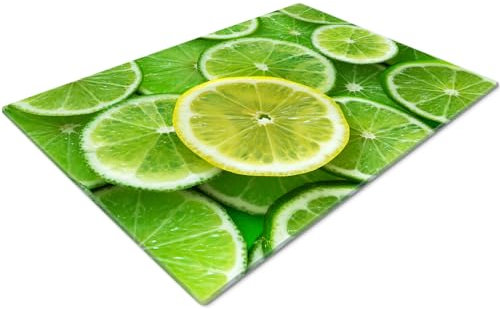 Whats On Your Wall.com Glass Chopping Board | Non Slip, Heat Resistant, Hygienic | 30 x 20cm Green Rectangular | Cutting Board for Kitchen