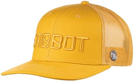 SABBOT Larry Snapback Cap, Unisex Basecap, Kappe mit Baumwolle, Sommermütze, Trucker Cap, Docker Cap, Verstellbar, Atmungsaktive Mesh, Outdoor Hut (Senf)