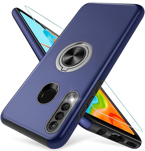 Pilaru Kompatibel mit Huawei P30 Lite Hülle, Eingebetteter 360° Drehbarer Ständer Schutzhülle Starke Stoßfestigkeit Handyhülle Huawei P30 Lite Hülle-Blau