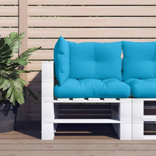 Somanki Palettenkissen 3-TLG. Blau Stoff, Sitzkissen Outdoor, Ersatzkissen Für Rattanmöbel, Sonnenliege Kissen, Paletten Polster, Schaukelstuhlkissen - 360860