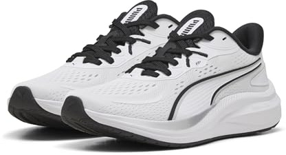 PUMA Unisex Skyrocket Lite 2 Road Running Shoe, Puma Weiß PUMA Silber PUMA Schwarz, 40.5 EU