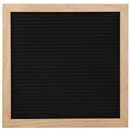 Filz-Buchstabentafel, Kreatives Nachrichtenschild, Raumdekoration, Holzbuchstaben, Schwarzgrau, 25,4 X 25,4 Cm (Schwarz)