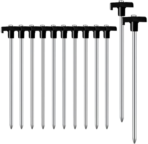 Zeltheringe, AVOFOREST Heringe erdnägel stabil, Heringe Camping, Zeltzubehör, Lange und robuste Erdnägel,ideal für normalen und harten Boden,18cm (Schwarz, 12pcs)
