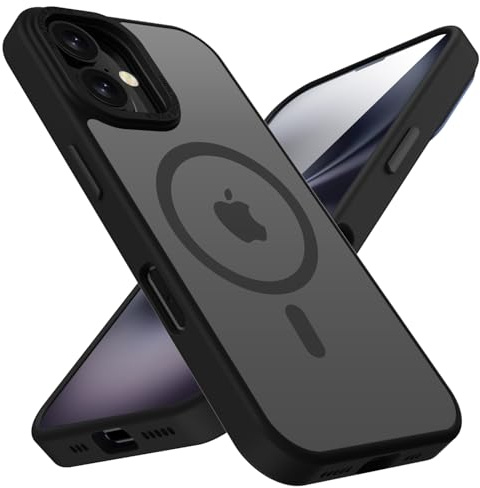 KPPIT for iPhone 16 case Compatible with MagSafe,Black | Compatible with MagSafe,Translucent Matte,Slim Shockproof