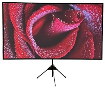 DGOINGPI videoproyector Pantalla proyector Pantalla de proyección portátil con Soporte Soporte Exterior 4K de Fibra de Vidrio Blanca de 100 Pulgadas para Cine en casa