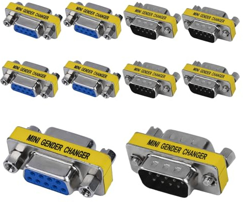 Jadeshay Kabeladapter, DB9-Stecker auf Stecker Gender Changer 9-poliger serieller Kabel-Gender Changer for Scanner, Drucker